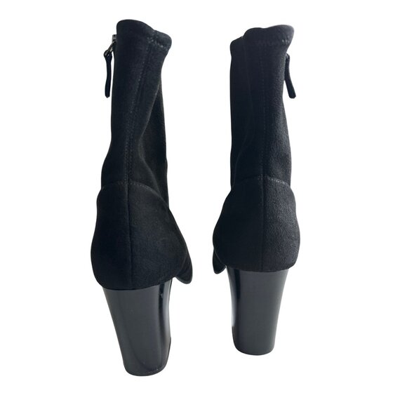 Nine West Sadiah Black Ankle Boots Block Heel Side Zipper MicroSuede Size 8.5M - Picture 5 of 6